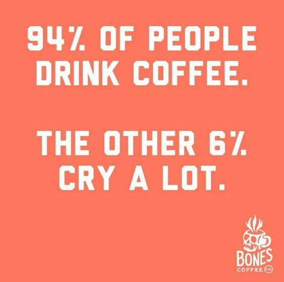 Coffee Drinkers do not cry a lot, but non coffee drinkers do