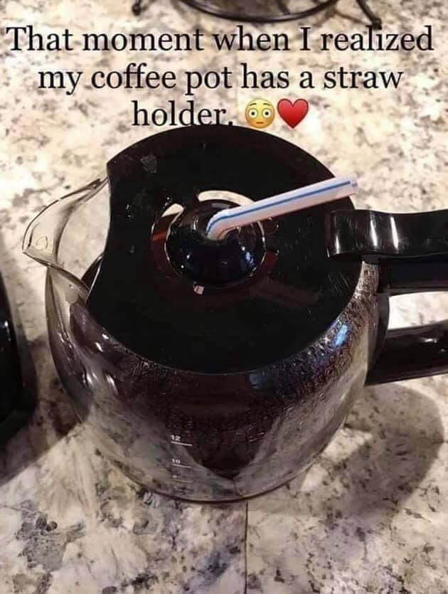 coffee pot straw holder image