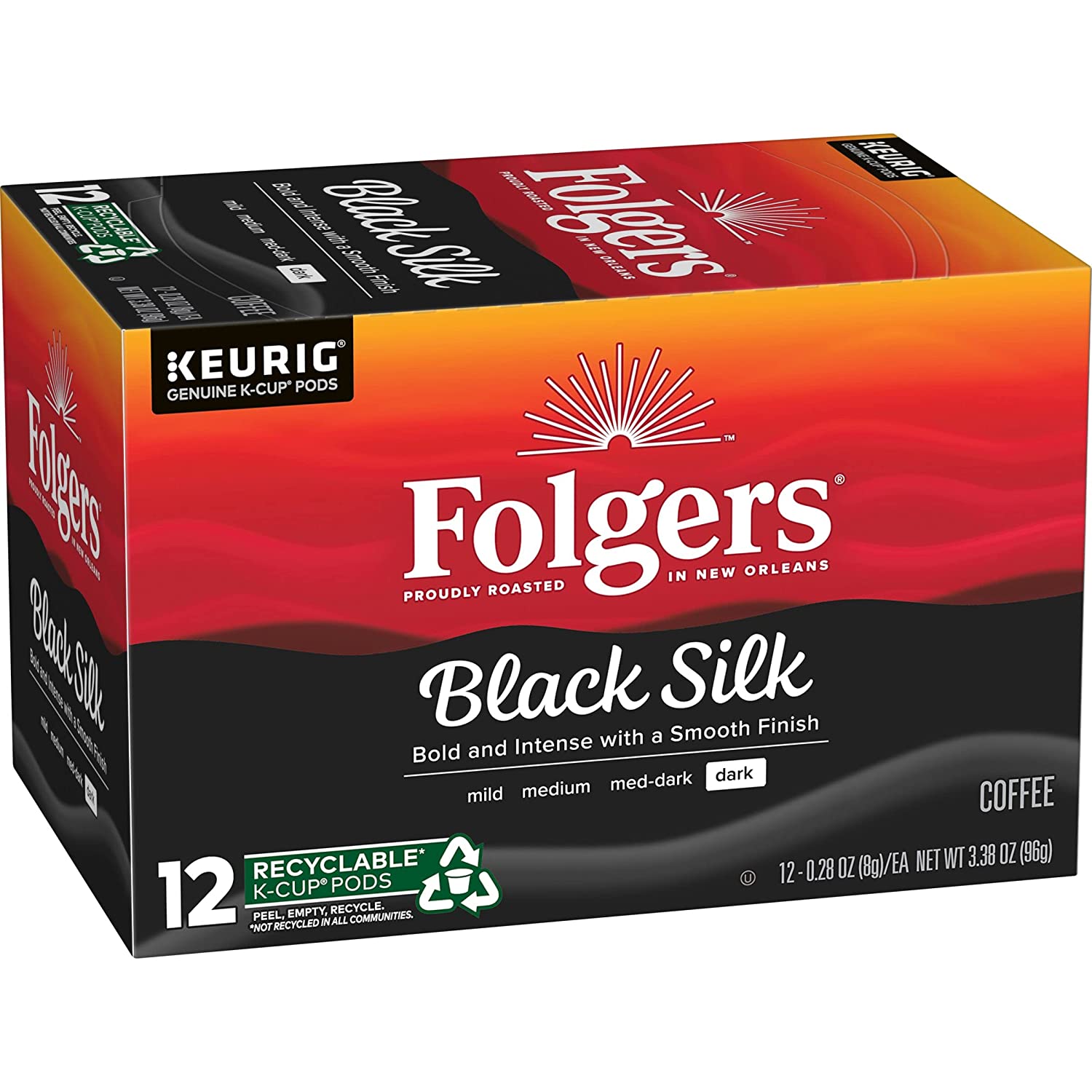Folgers Black Silk k cup keurig coffee pods