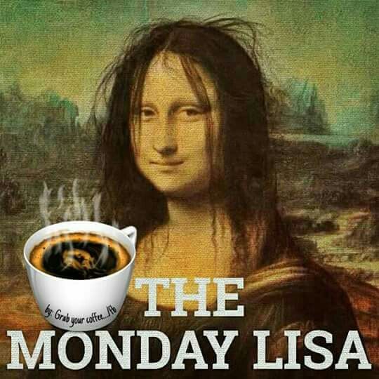 Coffee meme the monday lisa mona lisa with messy hair and coffee