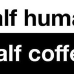 Coffee meme half & Half I am half human half coffee