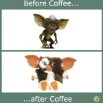 Before Coffee After Coffee gremlins image