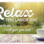 Coffee meme says relax with coffee this labor day