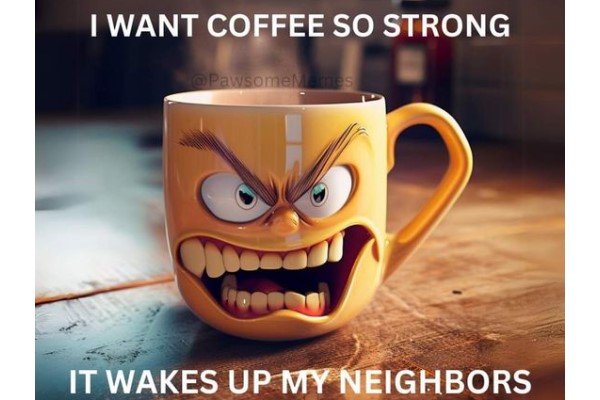 Very Strong Coffee Wakes the Neighbors